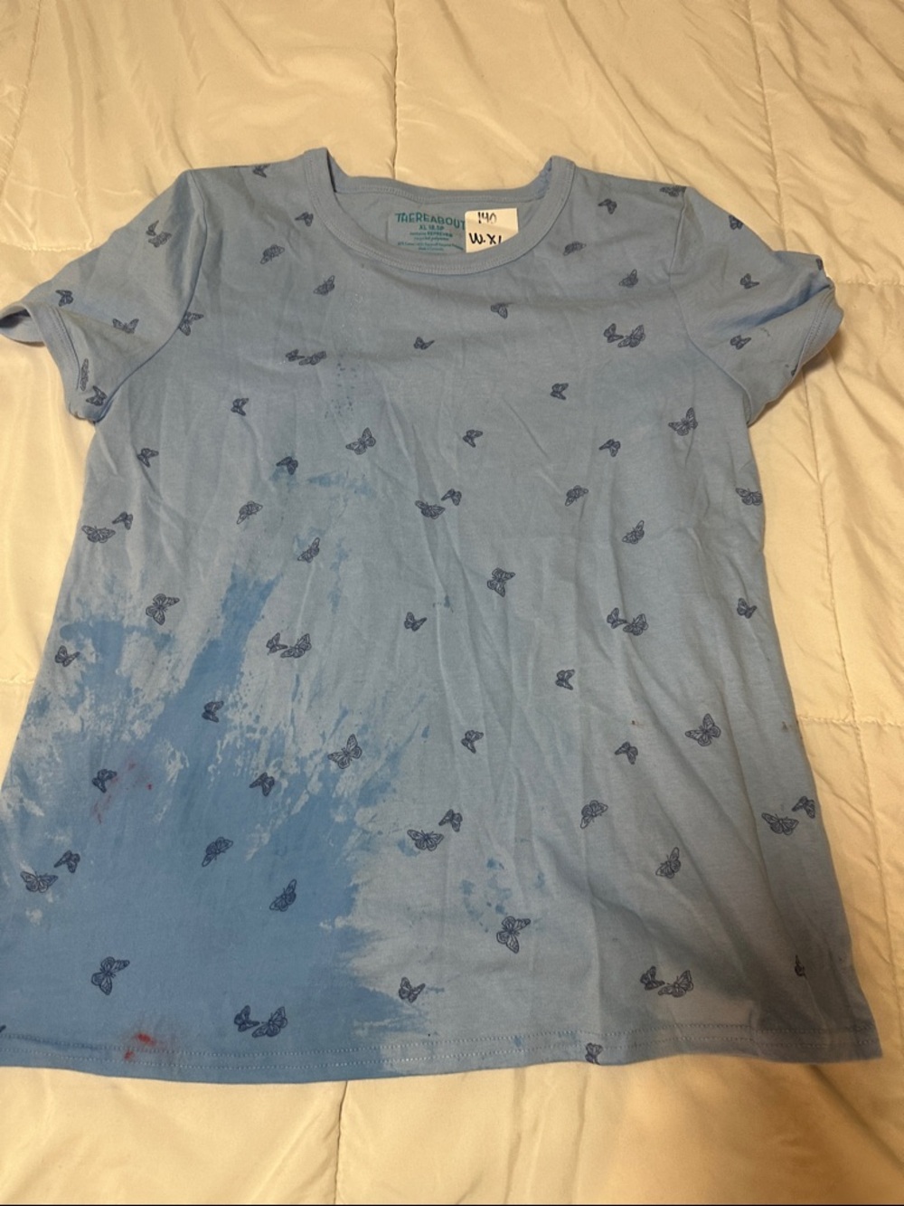 Blue Butterfly Short Sleeve Tee #140